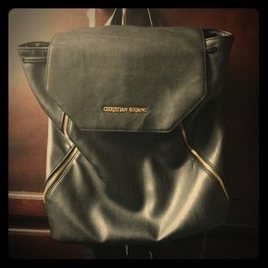 Christian Siriano Black Leather Backpack